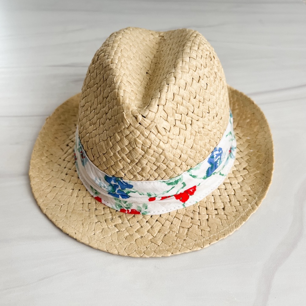 Janie and Jack Tan and White Fedora Hat